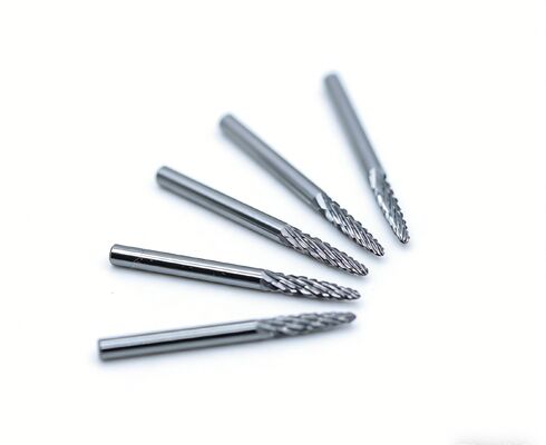مته فرز کاربید جامد SF-43، قطر 1/8 اینچ، شکل مخروطی با انتهای نوک تیز، برش دوگانه برای فولاد