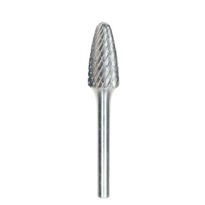 کیفیت شکل درخت SF-5 1/2 "قطر Tungsten Carbide Rotary Burr با 1 "طول ساقه در قطر 1/4" ساقه کارخانه