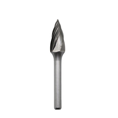 قیمت خوب گ شکل کاربید Burr 10mm * 20mm درخت نوک دار کاربید Burr در 6mm Shank آلومینیوم برش آنلاین